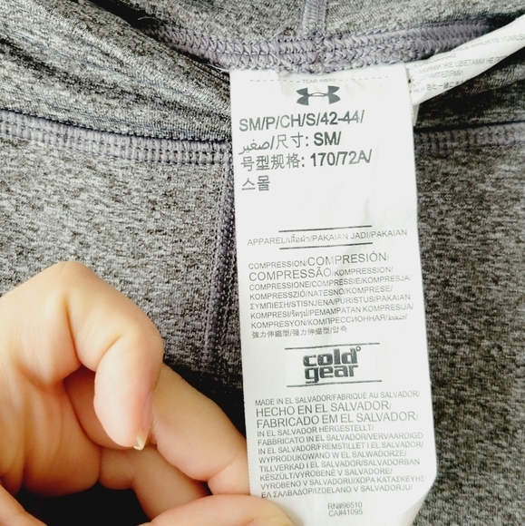 Under Armour athletic workout leggings color gray and blue size S - Picture 4 of 6